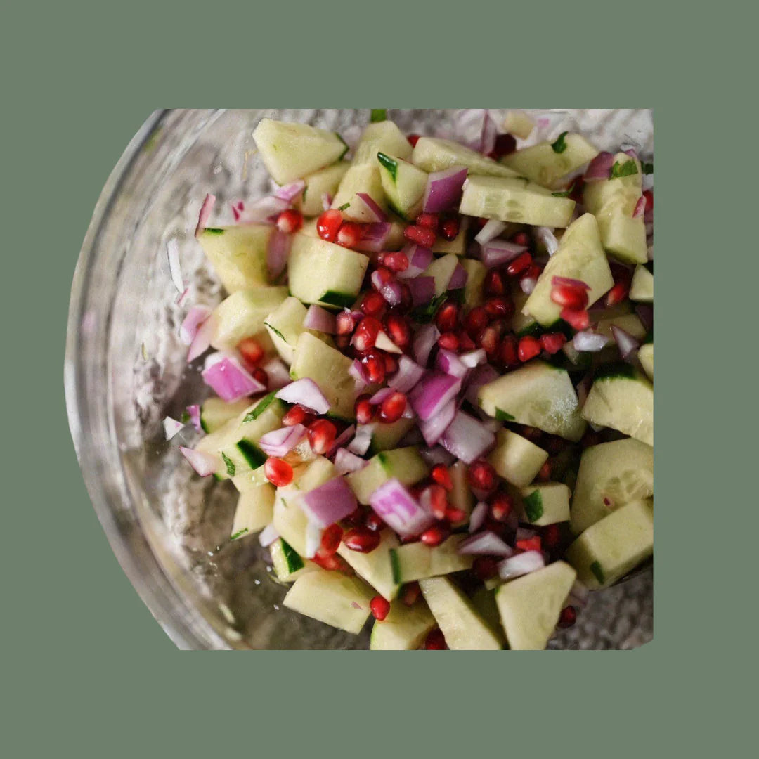 Cucumber and Pomegranate Salad with Mint and Lime Zest